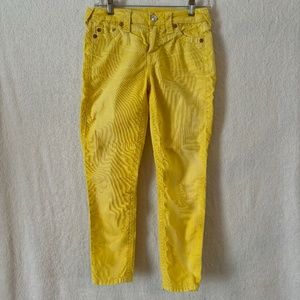 True Religion Yellow Brooklyn Corduroys Size 27 - Like New!